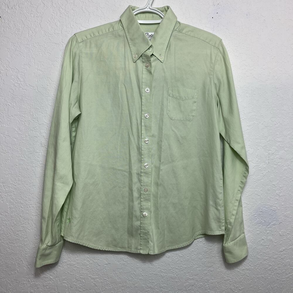 Lilly Pulitzer Mint Green Button Down Shirt Size 6, classic, 100% cotton vintage